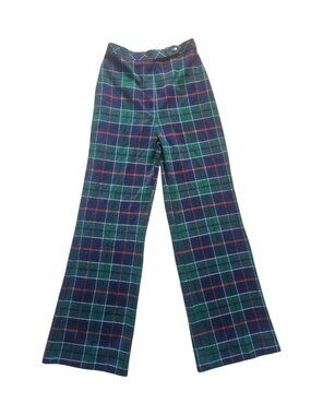 70s Personal by Leslie Fay plaid high rise flare bottom trouser . size 8